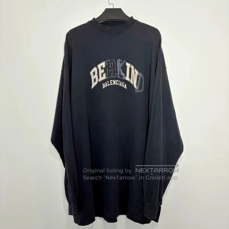 Balenciaga Balenciaga Be Kind Distressed Logo Longsleeve. Size US XXL / EU 58 / 5 - 1 Thumbnail