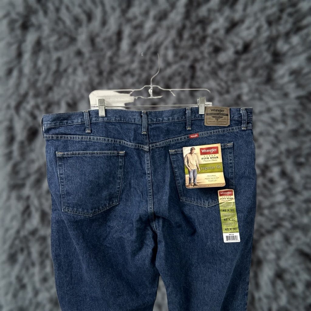 Wrangler Wrangler Five Star Jeans Mens 48x30 Blue Regular Fit Straight Leg Denim NWT Size US 32 / EU 48 - 1 Thumbnail