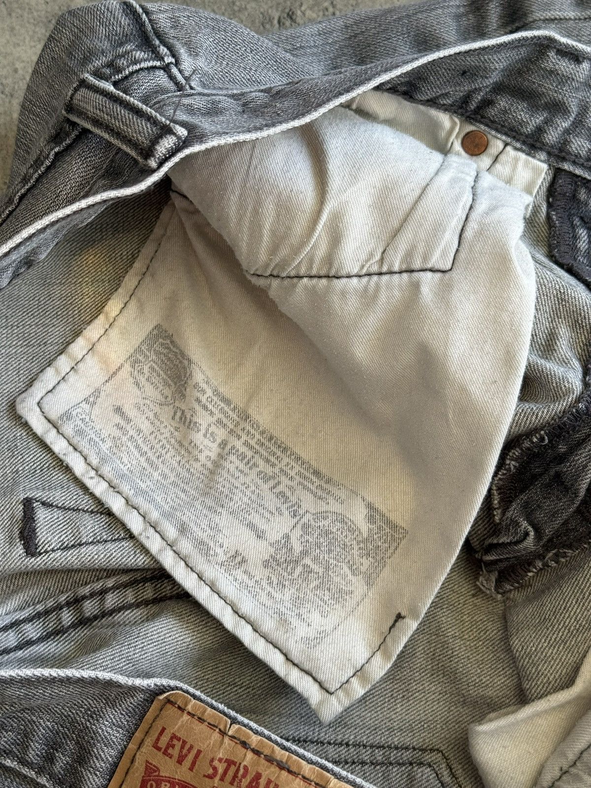 Levi's Vintage Levi’s 501 Grey Denim Straight Pants Striped Washed Size US 30 / EU 46 - 12 Thumbnail