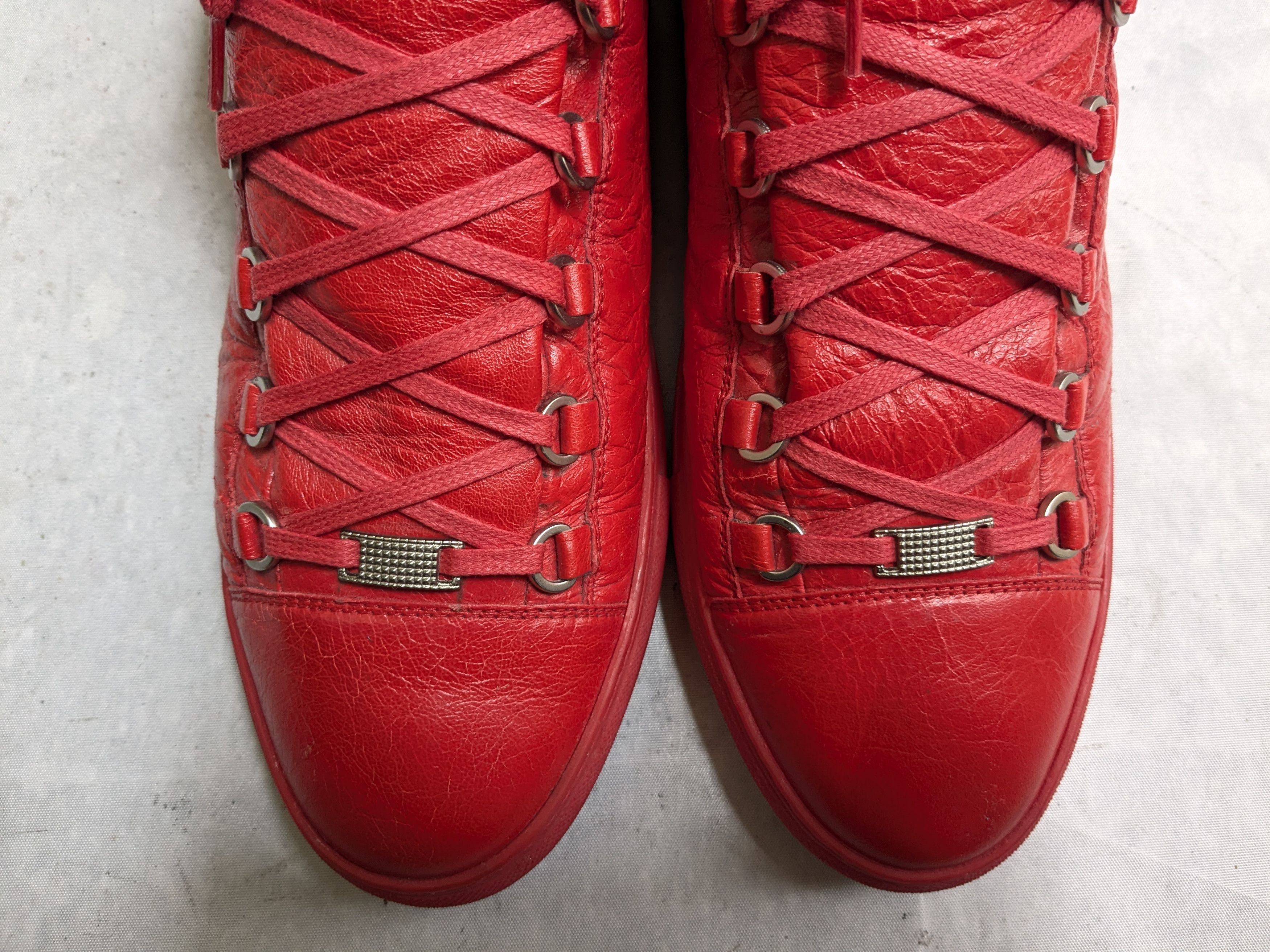 Balenciaga Balenciaga Arena Red 13 High Tops Leather Sneakers Size US 13 / EU 46 - 3 Thumbnail