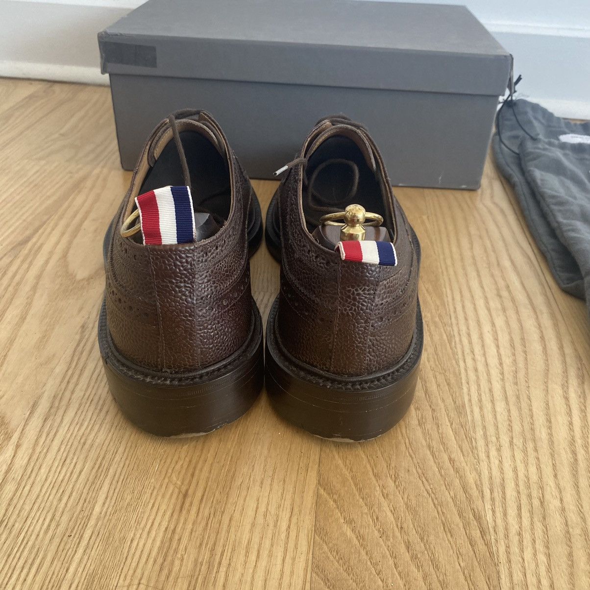 Thom Browne Thom Browne Brown Wingtip Grain Leather Dress Shoes Size US 12.5 / EU 45-46 - 5 Thumbnail