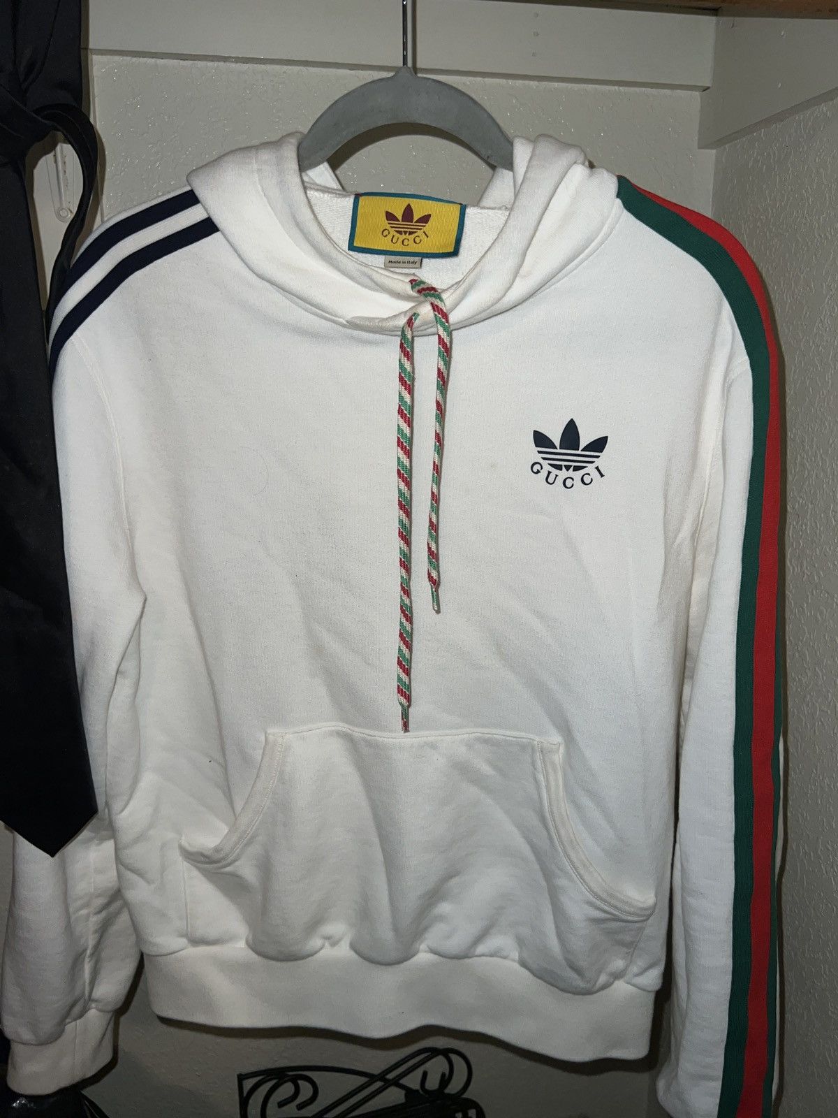 image of Adidas Web Accent Hoodie in Ivory, Men's (Size Small)