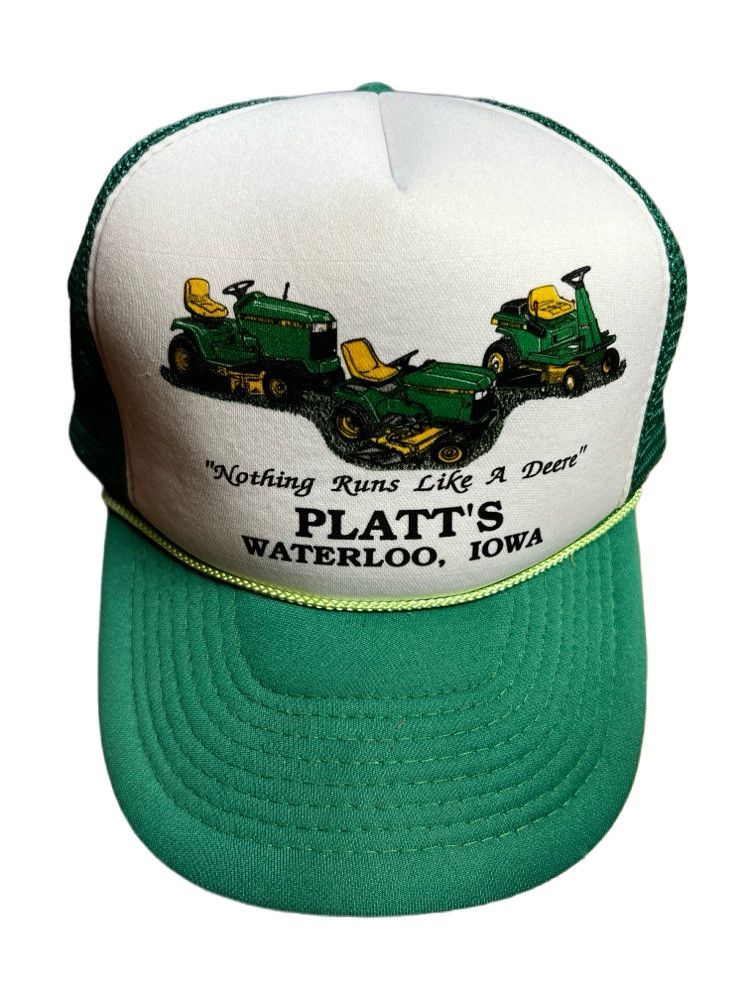 John Deere 80's John Deere Regional Snapback Hat Platt's Waterloo Iowa Size ONE SIZE - 1 Thumbnail