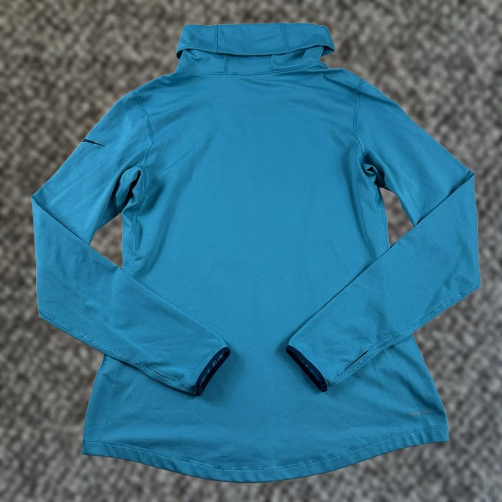 Nike Nike Pro Hyperwarm Infinity Shirt Long Sleeve Top Thermal Teal Blue 620415 Womens L Blue Thermal Shirt Top Nike Pro Hyperwarm Infinity Shirt Size L / US 10 / IT 46 - 1 Thumbnail
