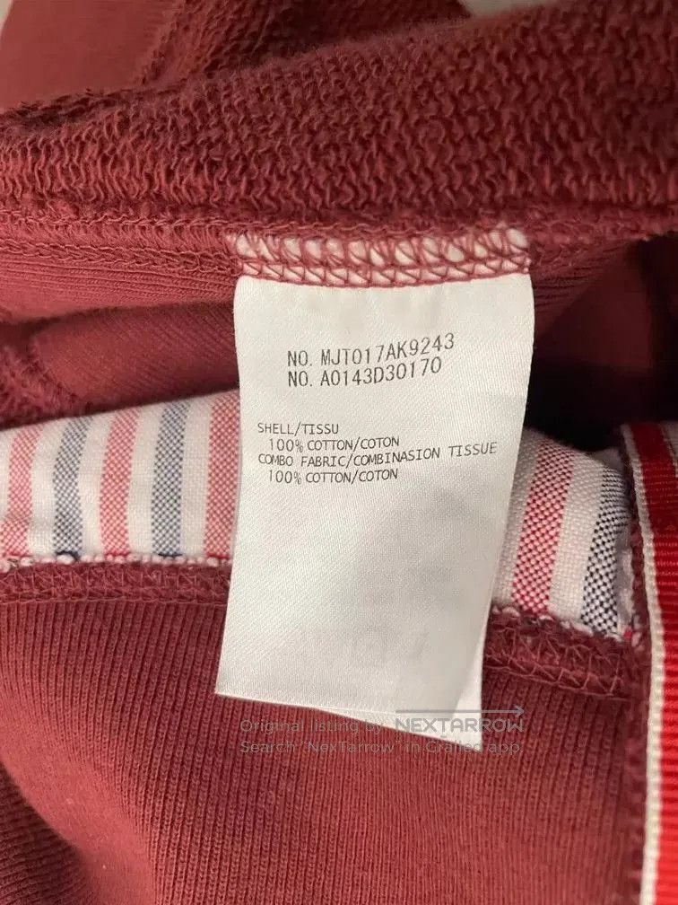 Thom Browne Thom Browne Burgundy Striped Zip Hoodie- dmc. Size US S / EU 44-46 / 1 - 4 Thumbnail