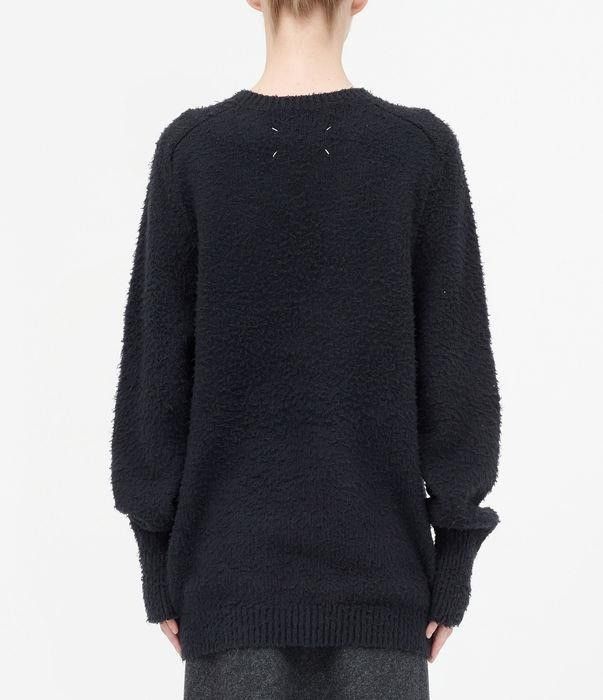 Maison Margiela o1bcso1str0526 Textured Cotton Sweater in Black Size XS / US 0-2 / IT 36-38 - 3 Thumbnail