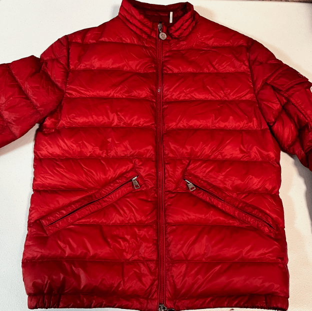 Image of Moncler Monclear Longue Saison Red Quilted Down Jacket Size 2, Men's