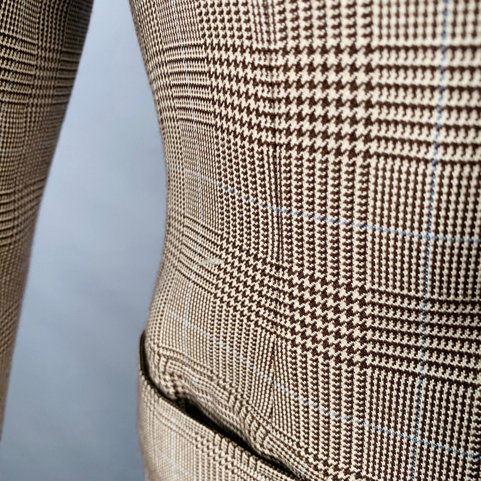 Ralph Lauren Size 38 Regular Brown Beige Plaid Cashmere Silk Sport Coat Size 38R - 9 Thumbnail