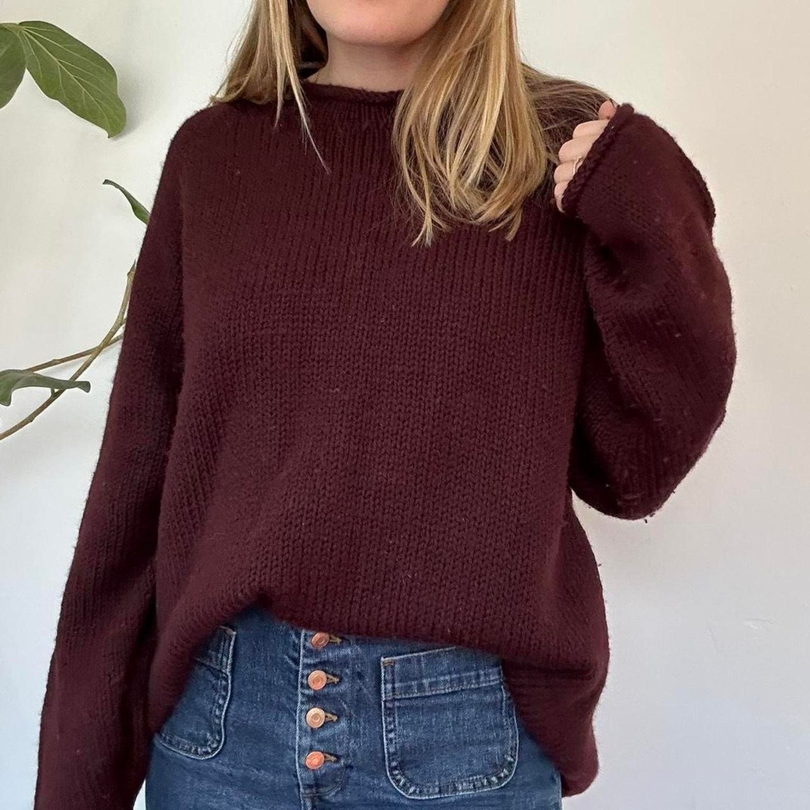 Other Oversized Handmade Maroon Sweater Size S / US 4 / IT 40 - 2 Thumbnail
