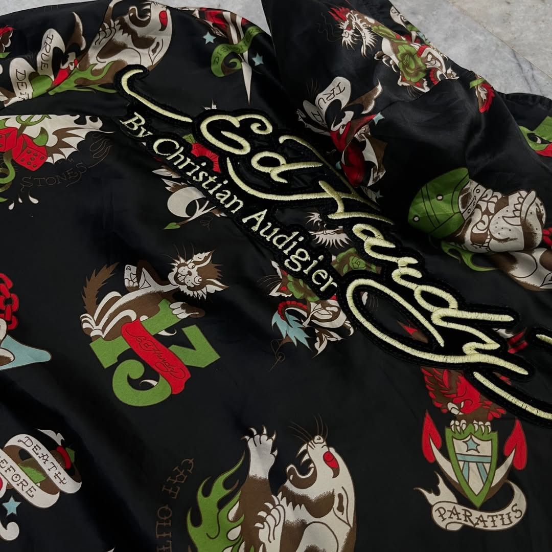 Christian Audigier × Ed Hardy Rare 🔥 ED HARDY ' Do Or Die ' Embroidery Reversible Jacket Size US L / EU 52-54 / 3 - 8 Thumbnail