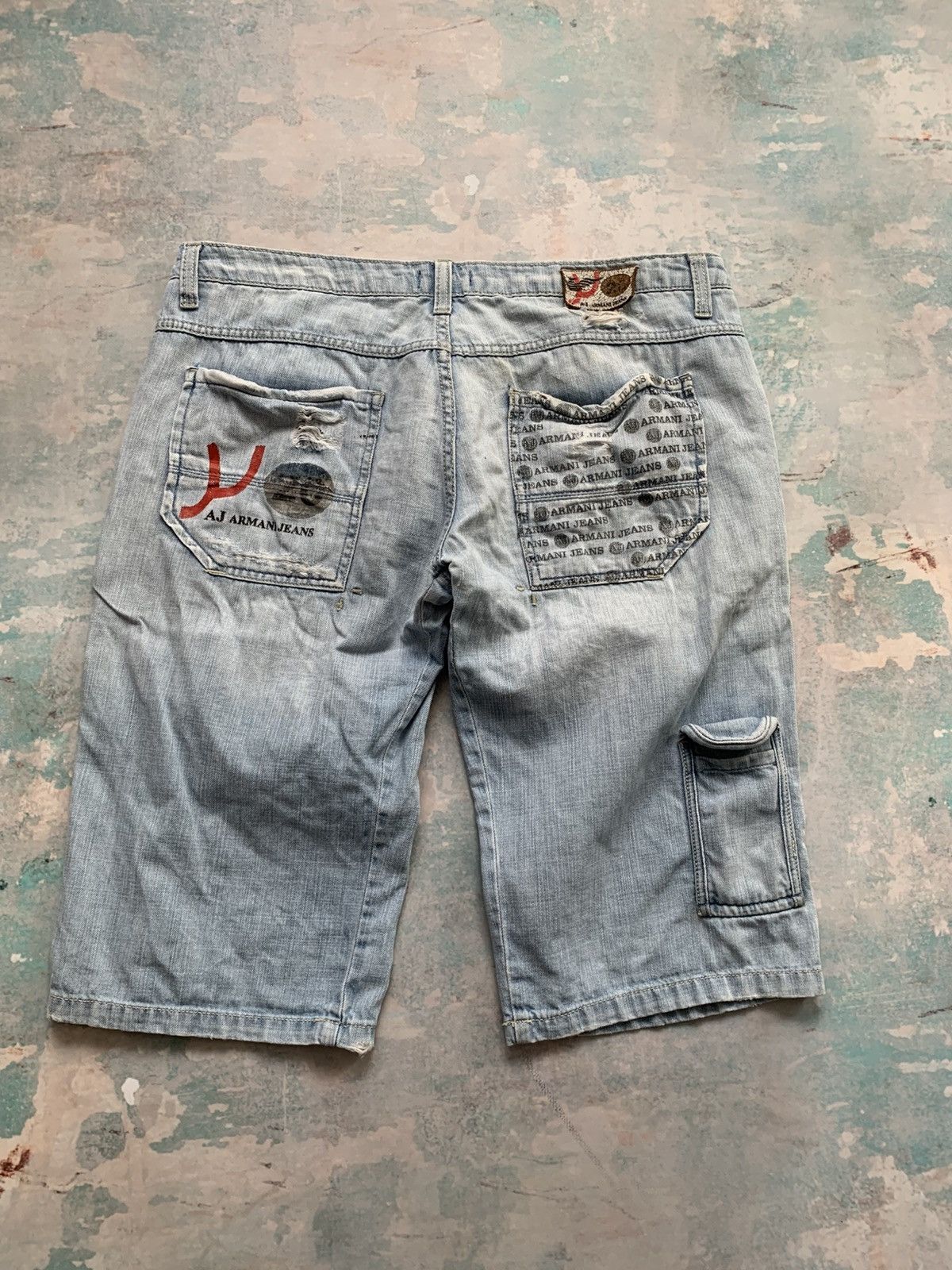 Armani Armani Y2K Distressed Denim Shorts Hype 2000s Destroyed Rare Size US 36 / EU 52 - 5 Thumbnail