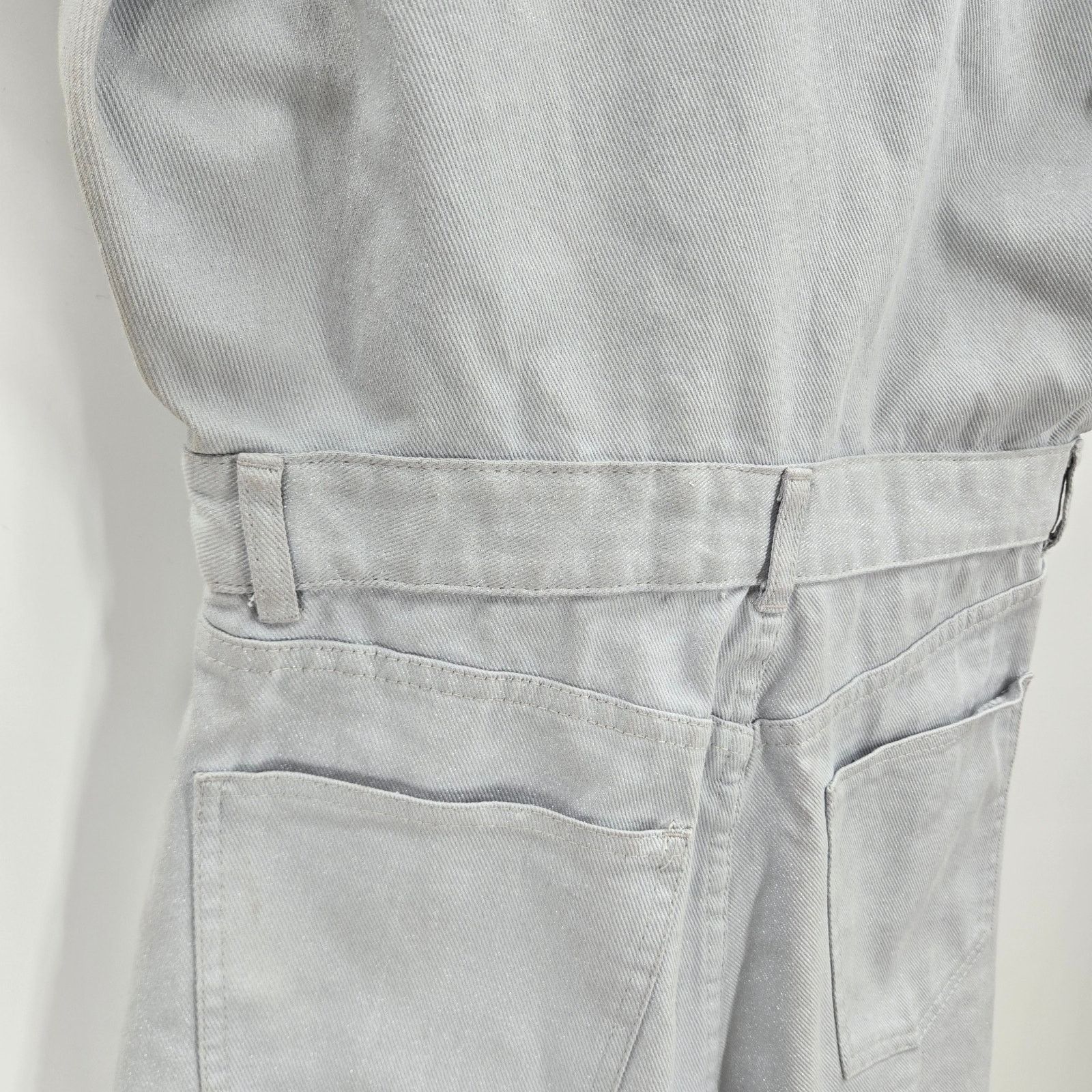 Zara NWT Zara Collared Denim Metallic Blue/Silver Romper Size M Size 30" / US 8 / IT 44 - 10 Thumbnail