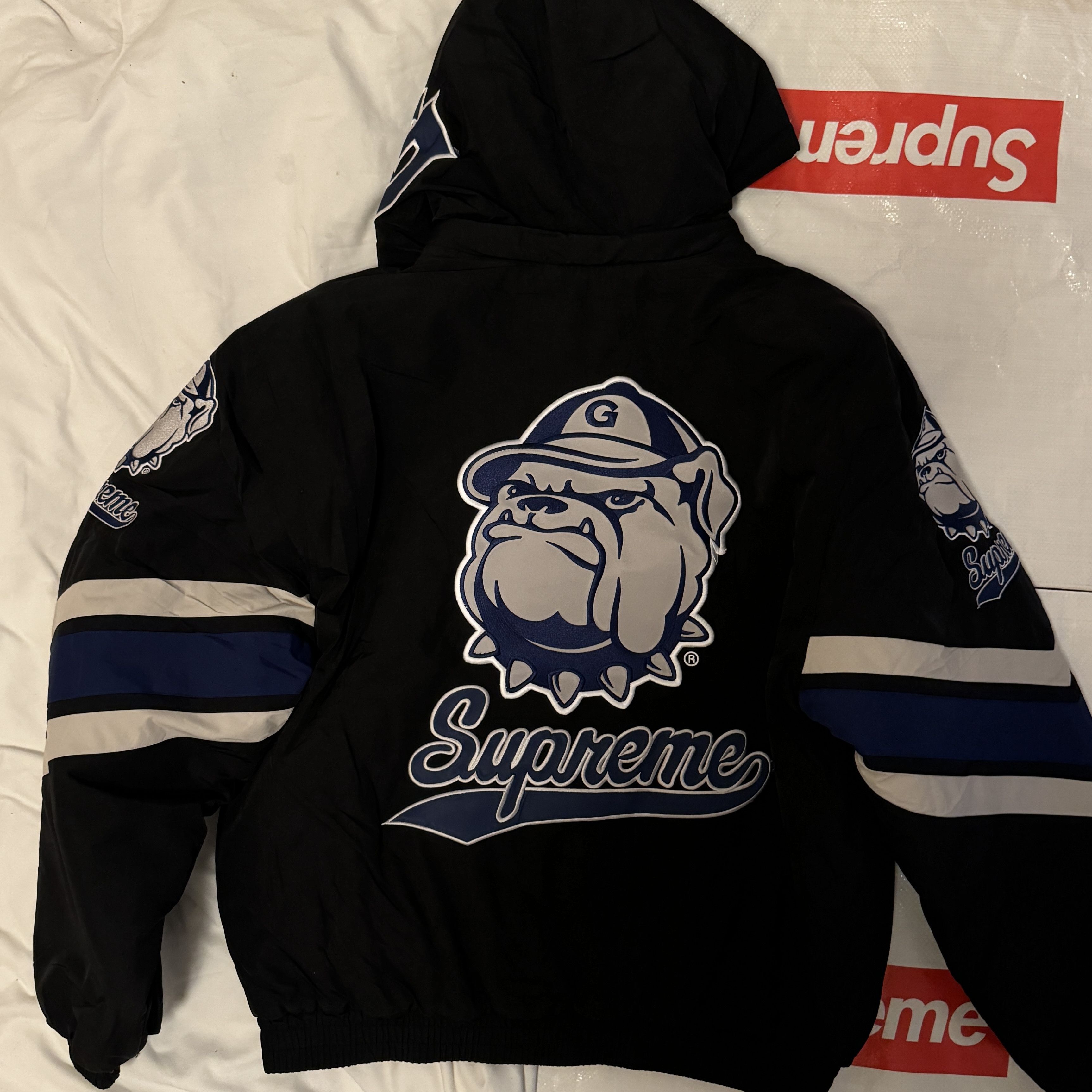 Mitchell & Ness × Supreme Supreme®/Mitchell & Ness NCAA Hooded Stadium Jacket Size US L / EU 52-54 / 3 - 14 Thumbnail