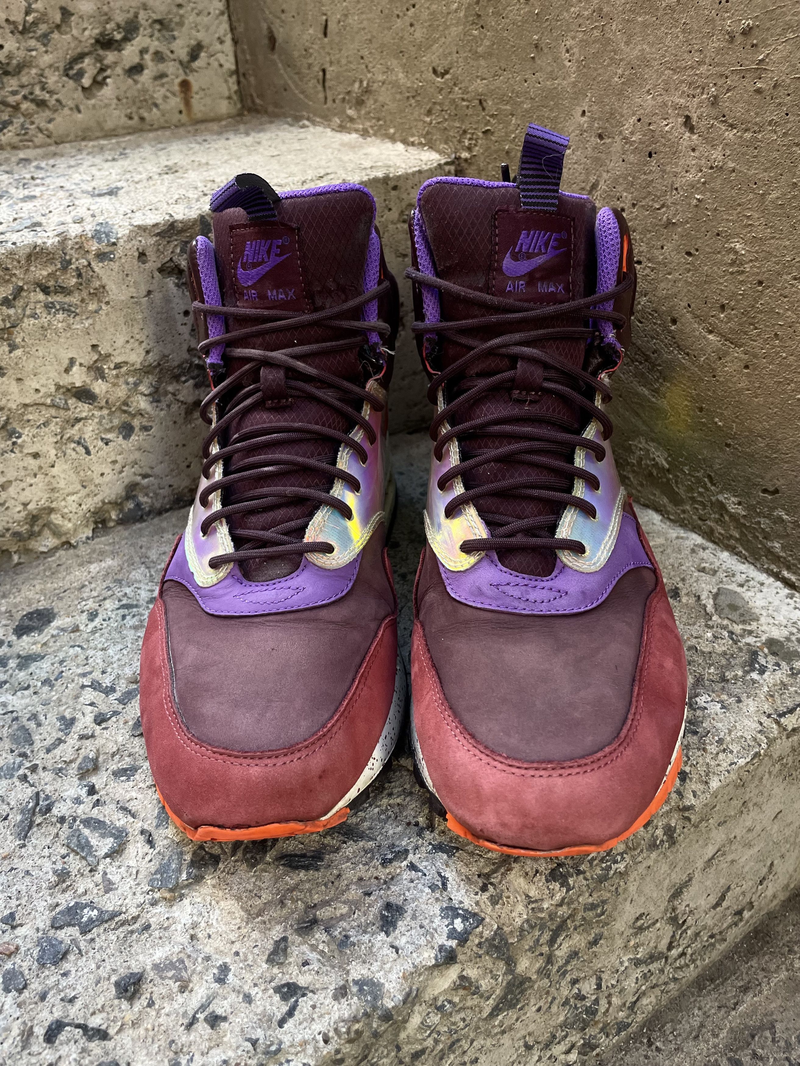 Nike × Vintage Nike WMNS Shoes Air Max 1 Mid Sneakerbord Deep Burgundy Size US 10.5 / IT 40.5 - 5 Thumbnail