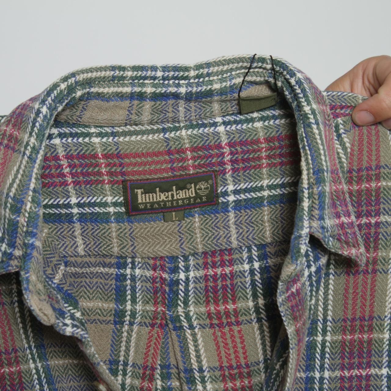 Vintage GREEN BLUE AND PINK PLAID LONGSLEEVE FLANNEL BY TIMBERLAND Size US L / EU 52-54 / 3 - 6 Thumbnail