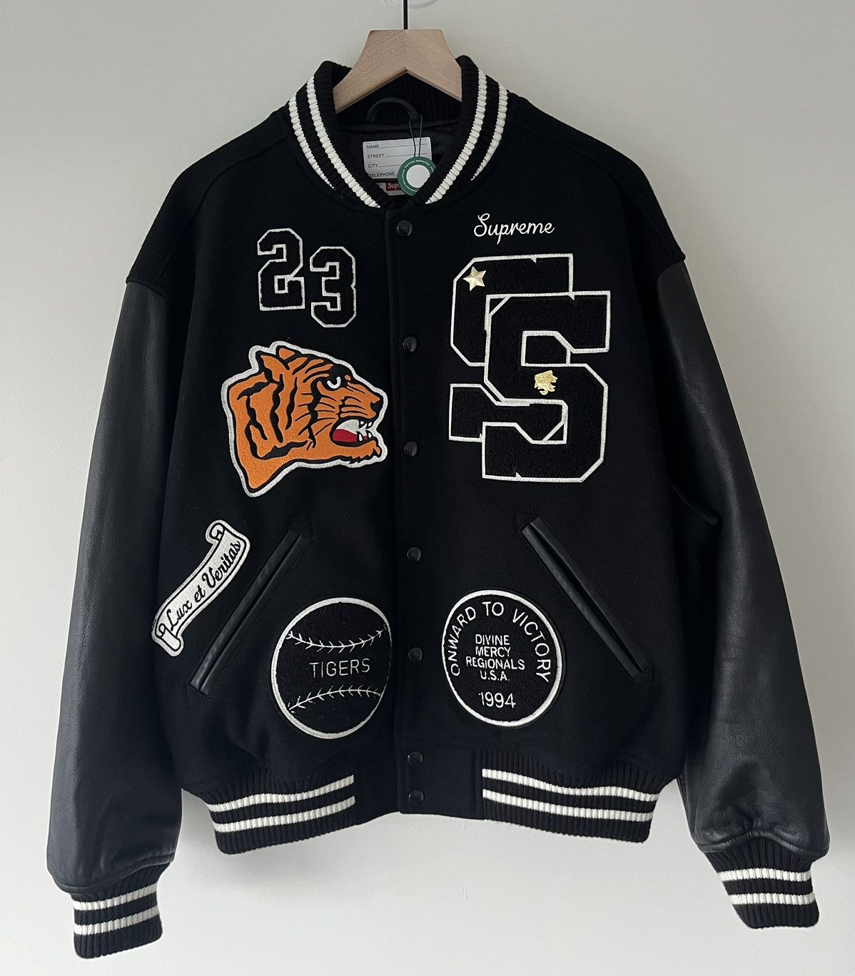 Supreme Supreme Tiger Varsity Jacket (M) FW23 Black | Grailed