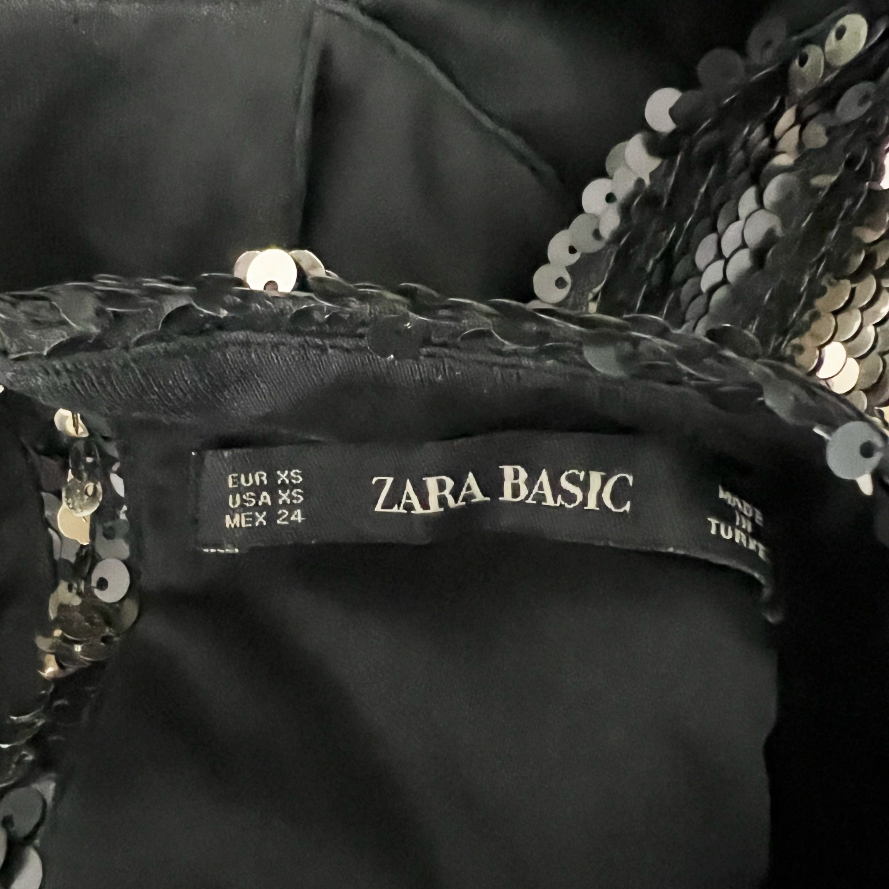 Zara Zara Gold Black Sequin Glitter Sparkle Size XS / US 0-2 / IT 36-38 - 2 Thumbnail