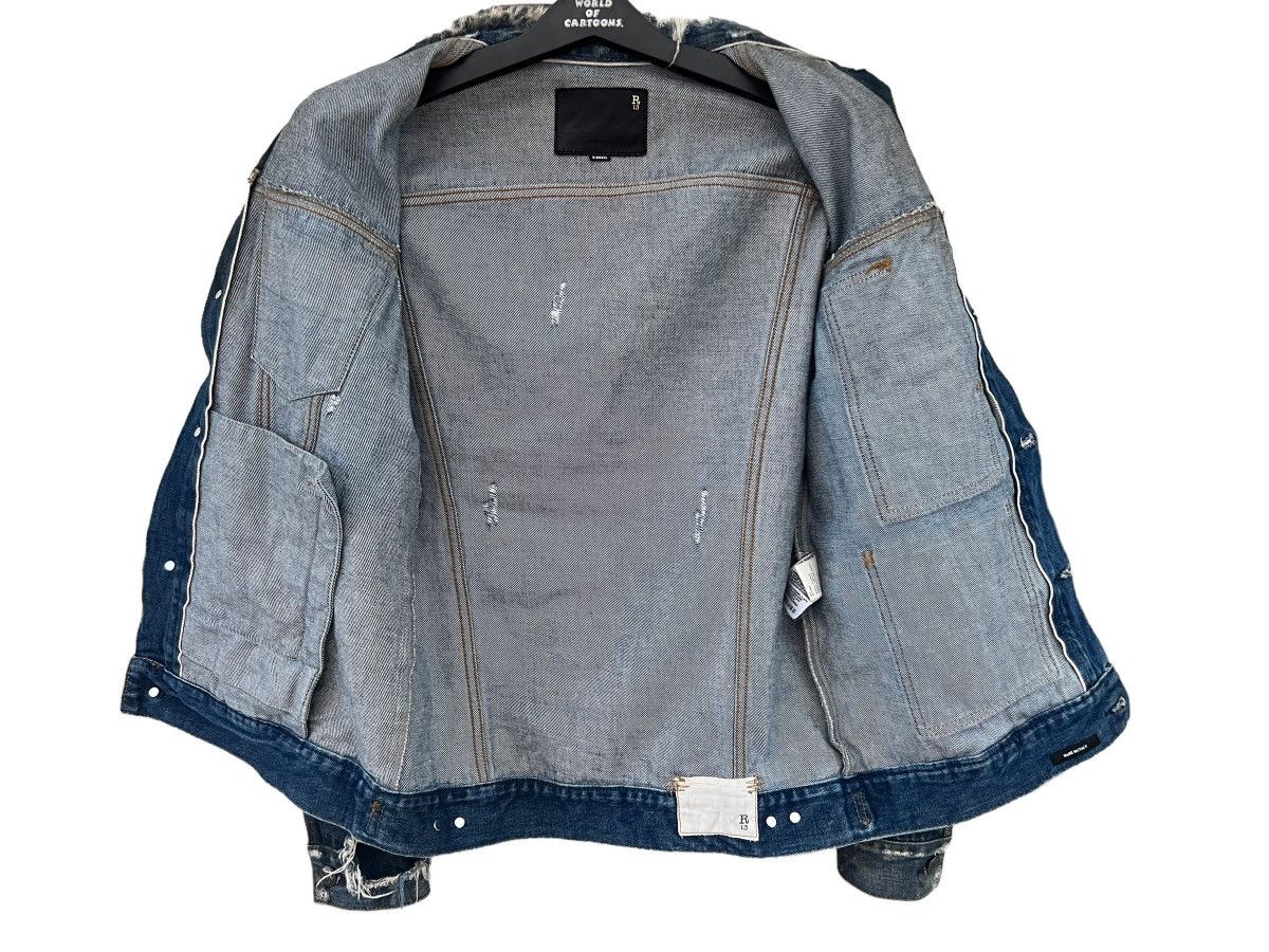 R13 R13 Italy Distressed Waxed Denim Trucker Jacket Type 3 Size US XS / EU 42 / 0 - 20 Thumbnail