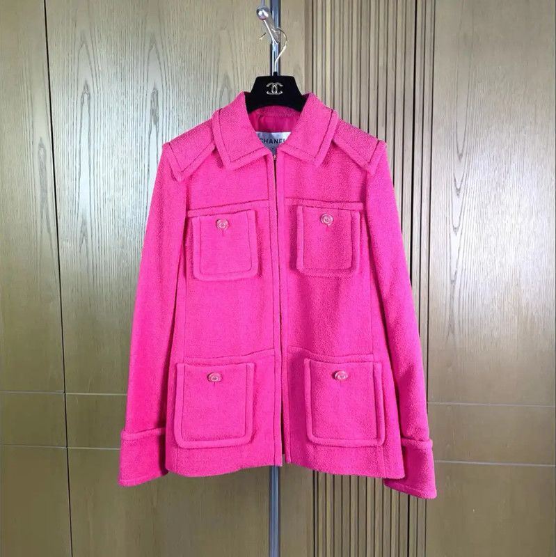 Chanel Chanel Pink Cotton Women's Jacket 0089 Size M / US 6-8 / IT 42-44 - 1 Thumbnail