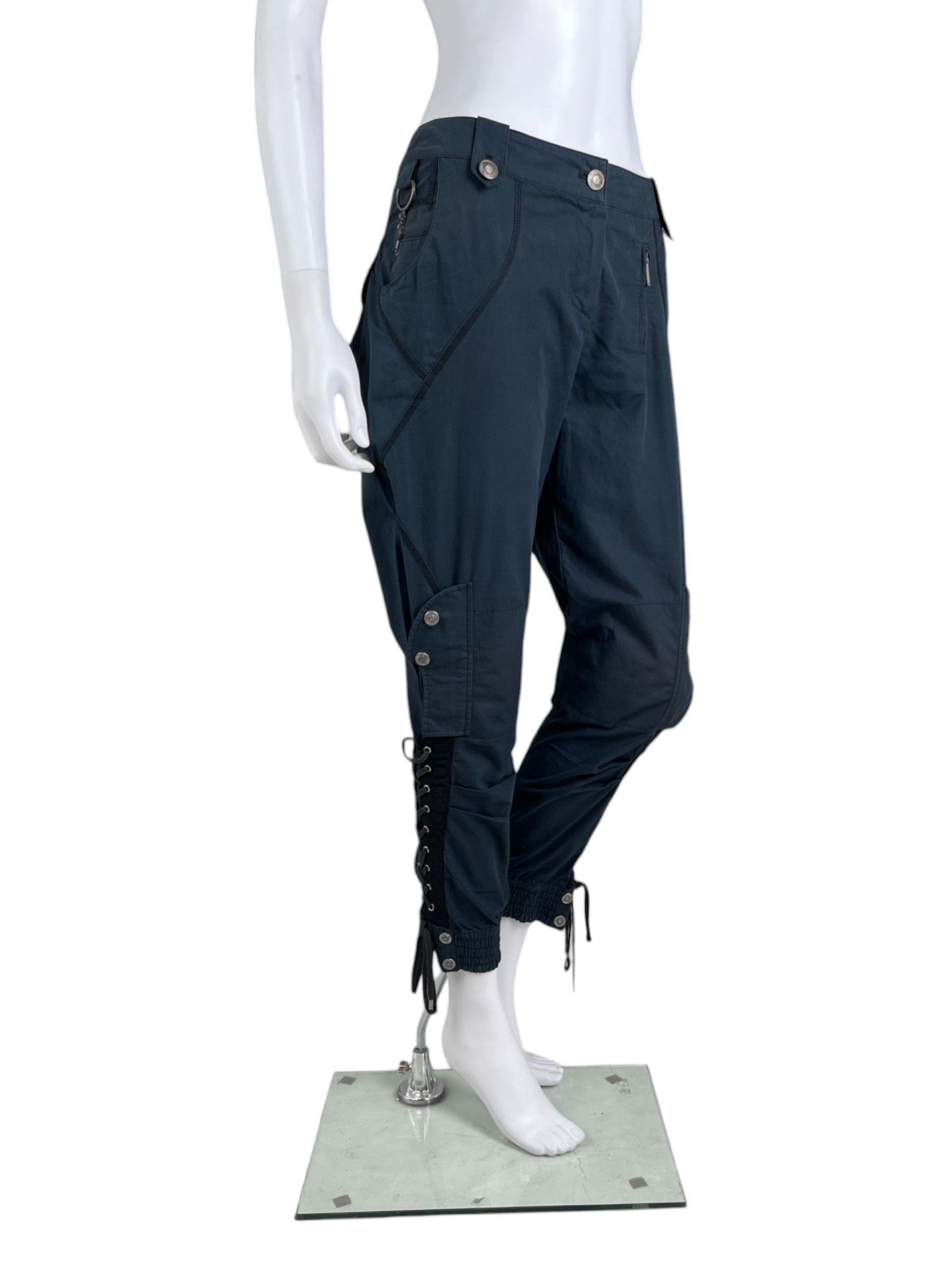 Dior by John Galliano S/S 2004 Bondage Blue Star Pants Size 28" / US 6 / IT 42 - 2 Thumbnail