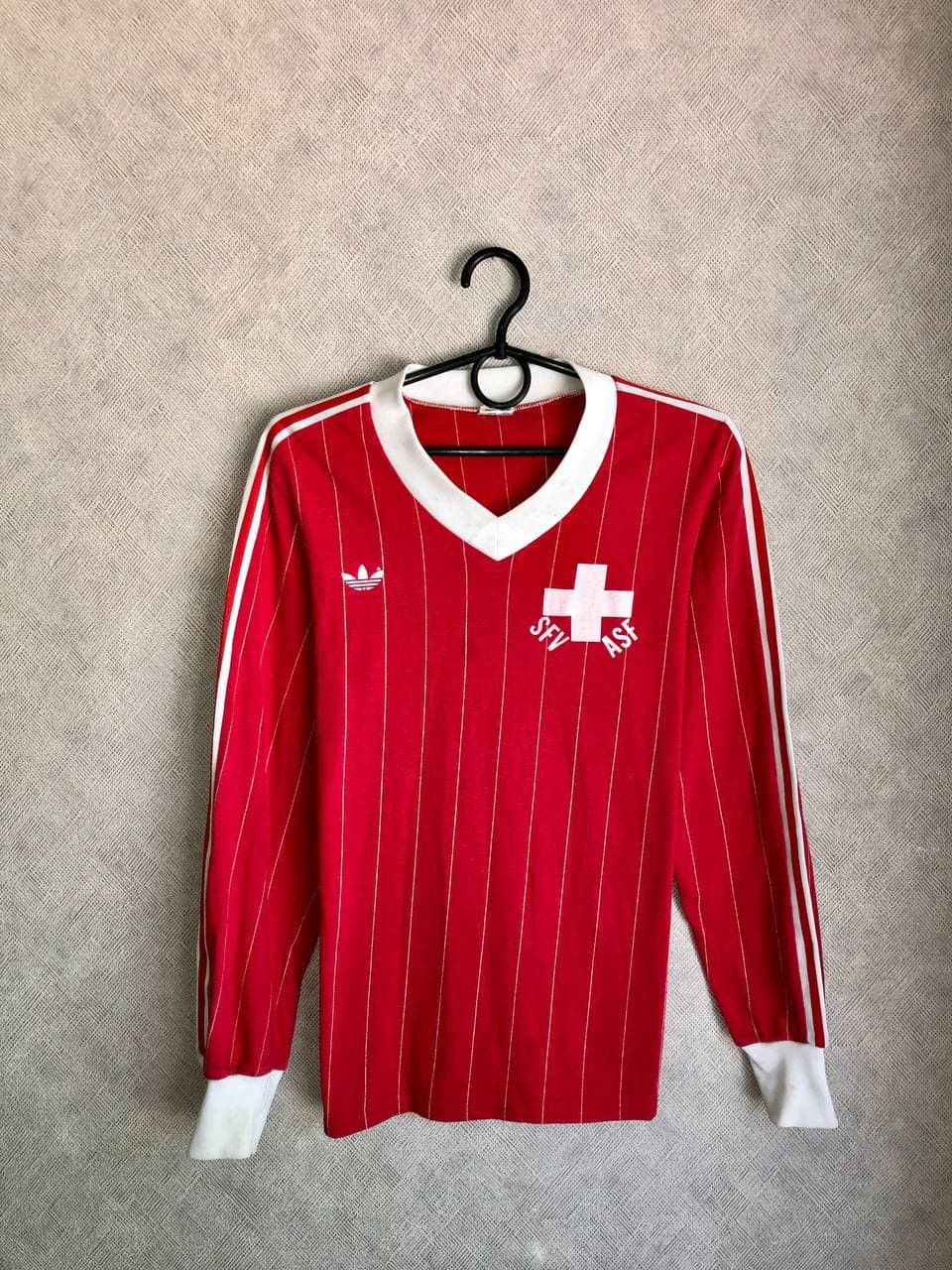 SWITZERLAND 1982 FOOTBALL SHIRT JERSEY LONGSLEEVE ADIDAS