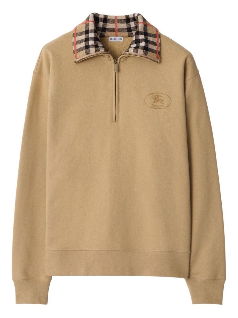 Burberry os11x0326 Zip-Up Sweatshirt in Beige Size US S / EU 44-46 / 1 - 1 Thumbnail