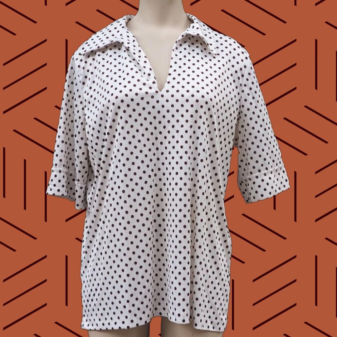 Vintage VINTAGE Penney's Womens Blouse Shirt 20 Polyester 1970's Adult Womens 20" Chest 24" Shoulder to Hem Size 3XL / US 20-22 - 1 Thumbnail