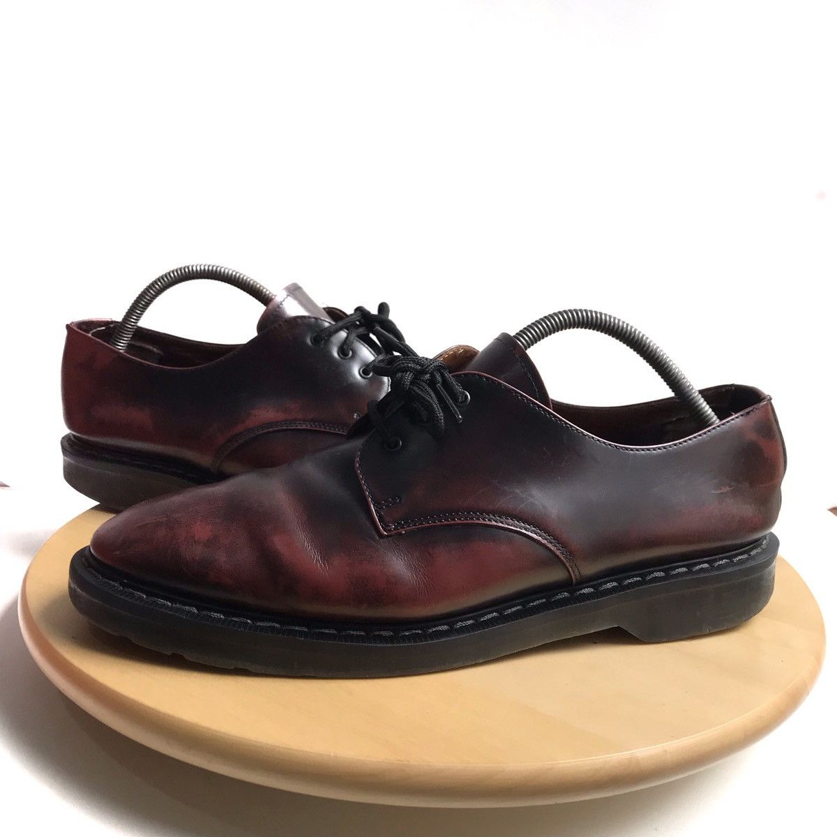 Other UK × Solovair Vintage 80s Nps Solovair 3 Eye 1461 Ox burgundy White Stitch Size US 10 / EU 43 - 1 Thumbnail
