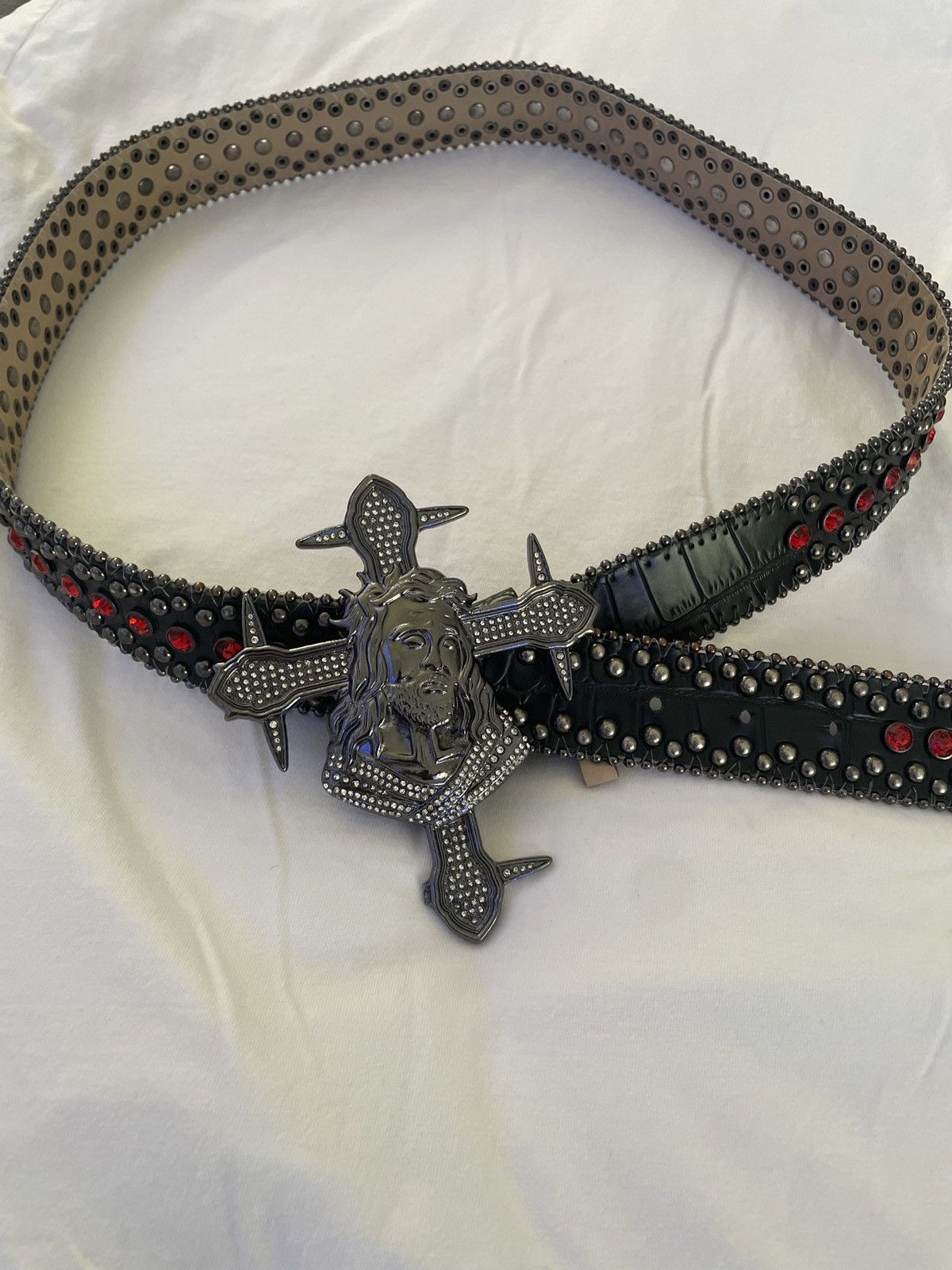 Eternal Eternal Art wear “Eterno” Leather Studded Belt Size 38 - 1 Thumbnail