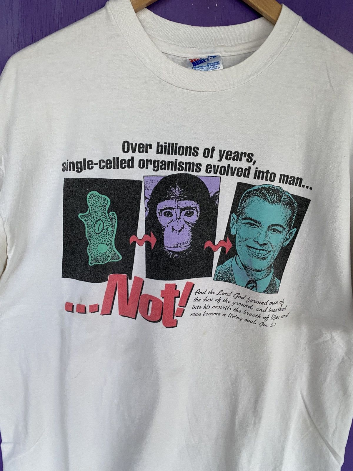 Other Vintage 1991 God spoke evolution big bang t-shirt Size US XL / EU 56 / 4 - 3 Thumbnail