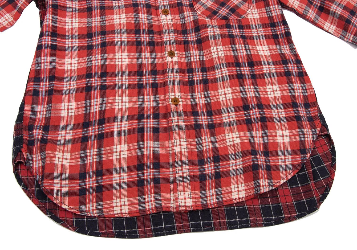 Junya Watanabe Checkered Flannel Shirt in Red and Navy, Size XS Size US XS / EU 42 / 0 - 10 Thumbnail