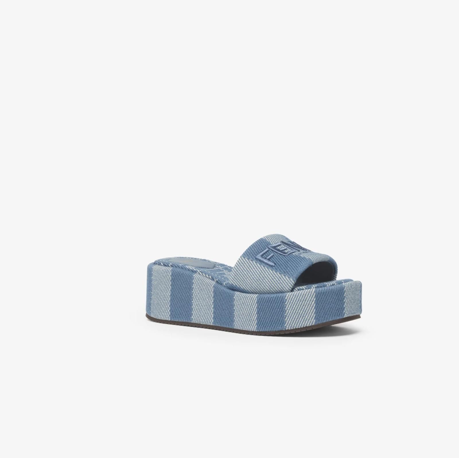 Fendi Fendi Sunshine slide in blue denim size 37 Size ONE SIZE - 2 Thumbnail