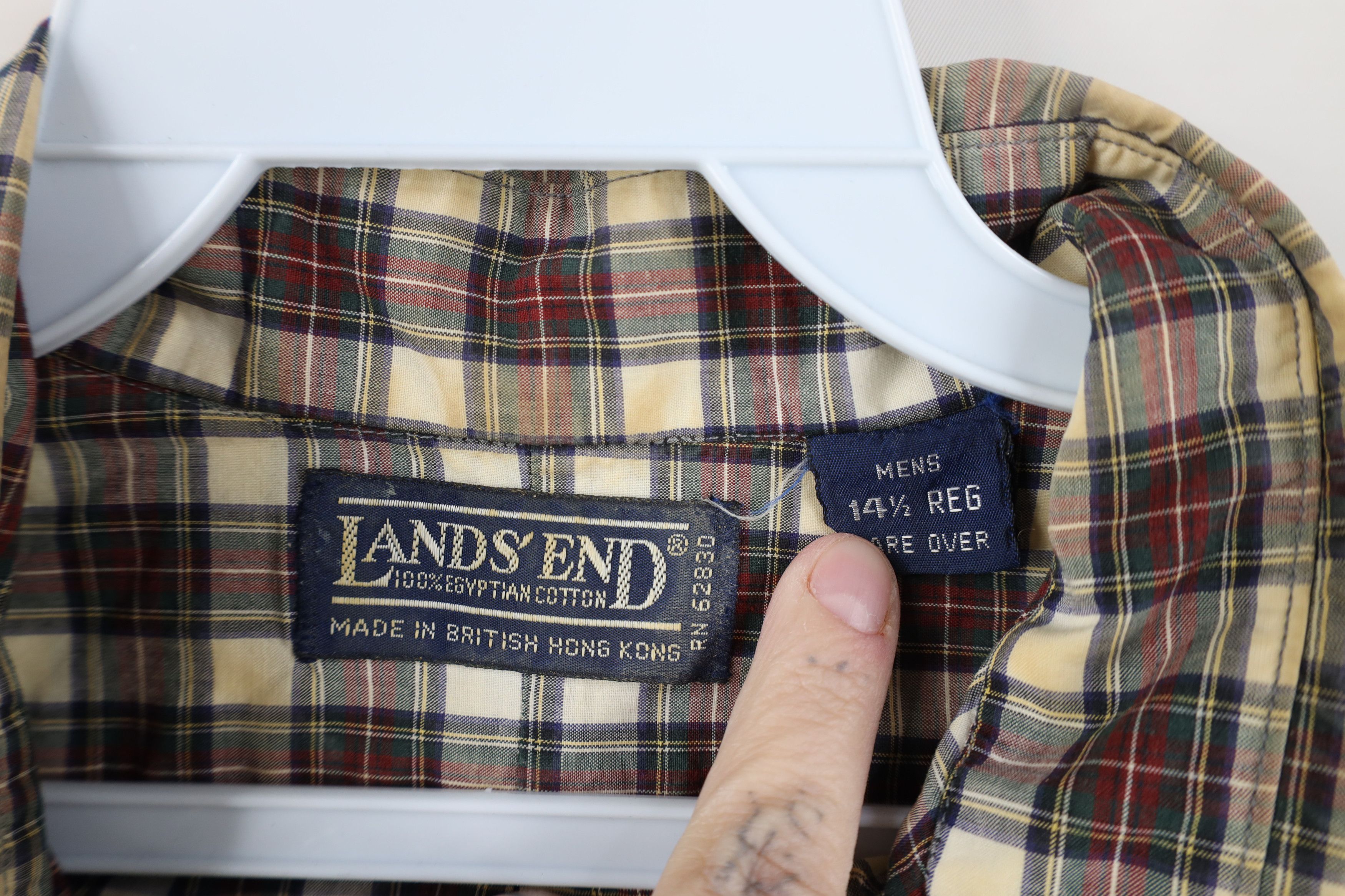 Lands' End Vintage 70s 80s Lands End Cotton Button Down Shirt Plaid Size US S / EU 44-46 / 1 - 9 Thumbnail