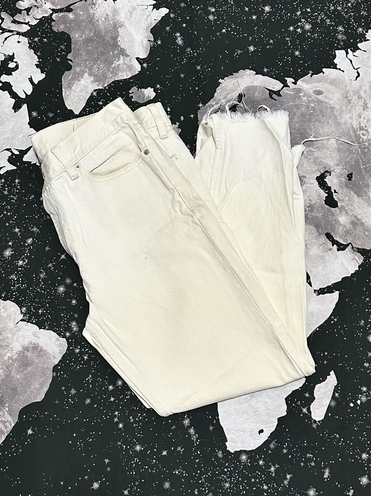 Obey Obey Worldwide Mens White Denim Jeans Size US 33 - 3 Thumbnail