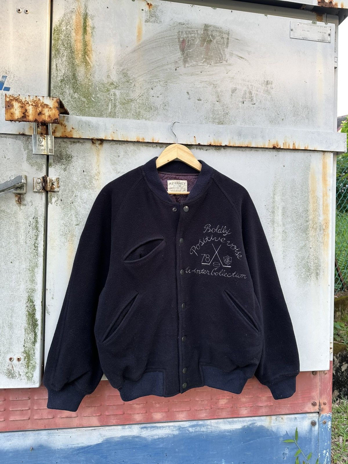 Vintage 👹Vintage Kearney House Wool Bomber Jacket Size US M / EU 48-50 / 2 - 2 Thumbnail