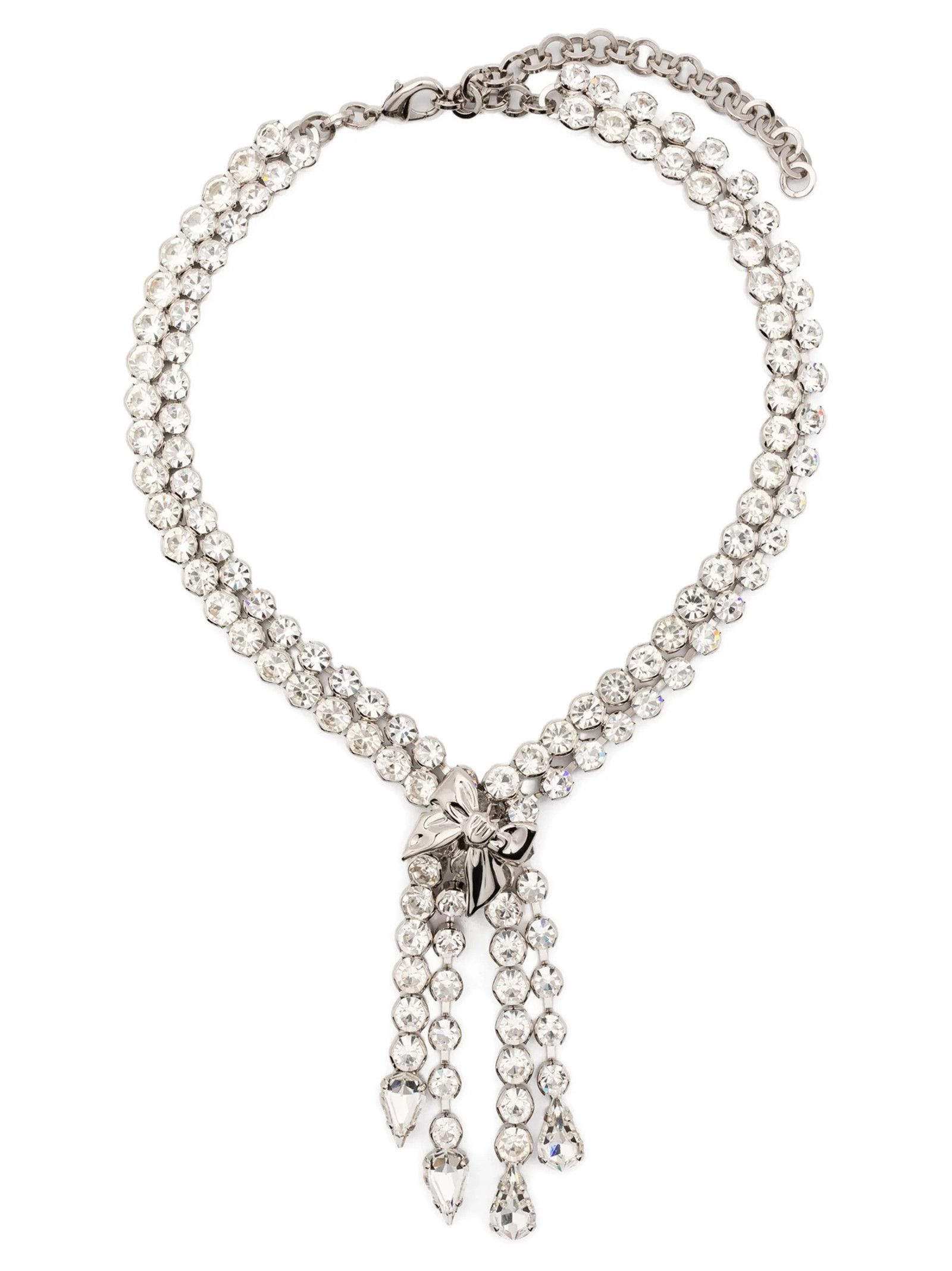 Alessandra Rich Bow crystals necklace Size ONE SIZE - 1 Thumbnail