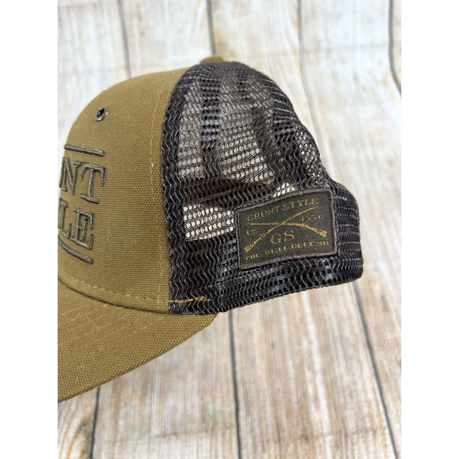 Vintage Grunt Style Trucker Hat Cap Brown Size ONE SIZE - 2 Thumbnail