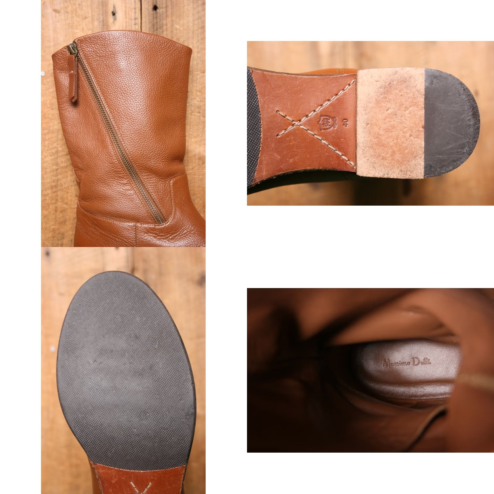 Massimo Dutti MASSIMO DUTTI Cognac Leather Mid-Calf Riding Boots EUR 40 ≈ US 9 Womens Boots 10.75” Shaft 14.25” Calf Cognac Riding Boot Low Heel Dust Bag Size US 9 / IT 39 - 8 Thumbnail