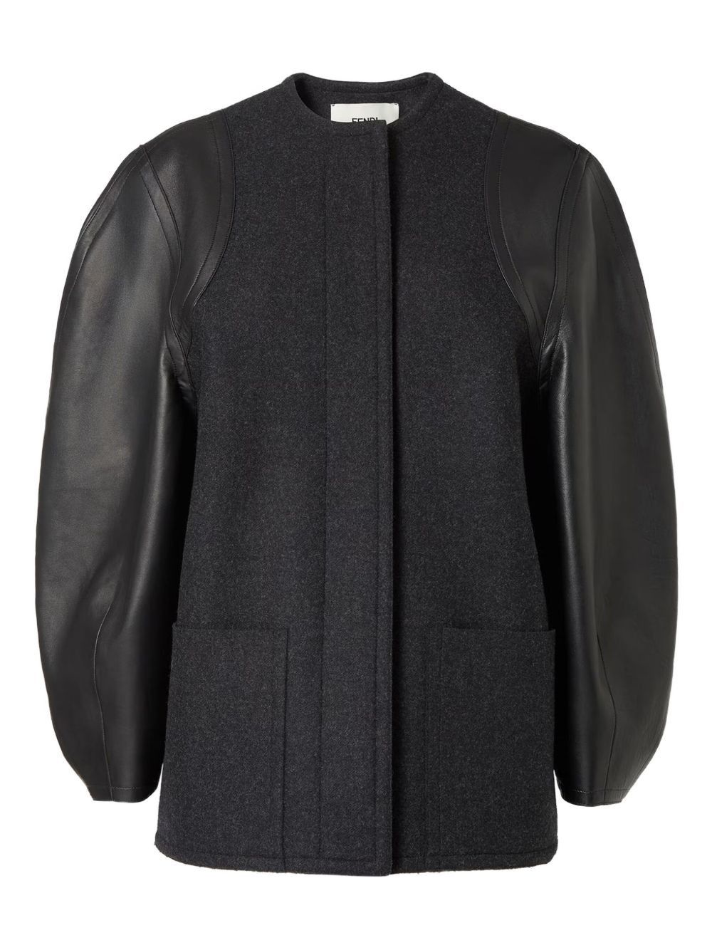 Fendi WOOL AND LEATHER COAT Size XS / US 0-2 / IT 36-38 - 1 Thumbnail
