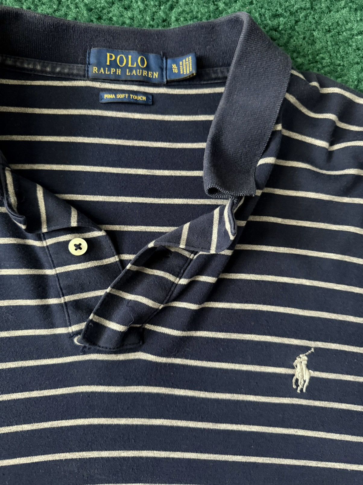 Polo Ralph Lauren Polo Ralph Lauren "Pima Soft Touch" Striped Polo Shirt Size US XL / EU 56 / 4 - 2 Thumbnail