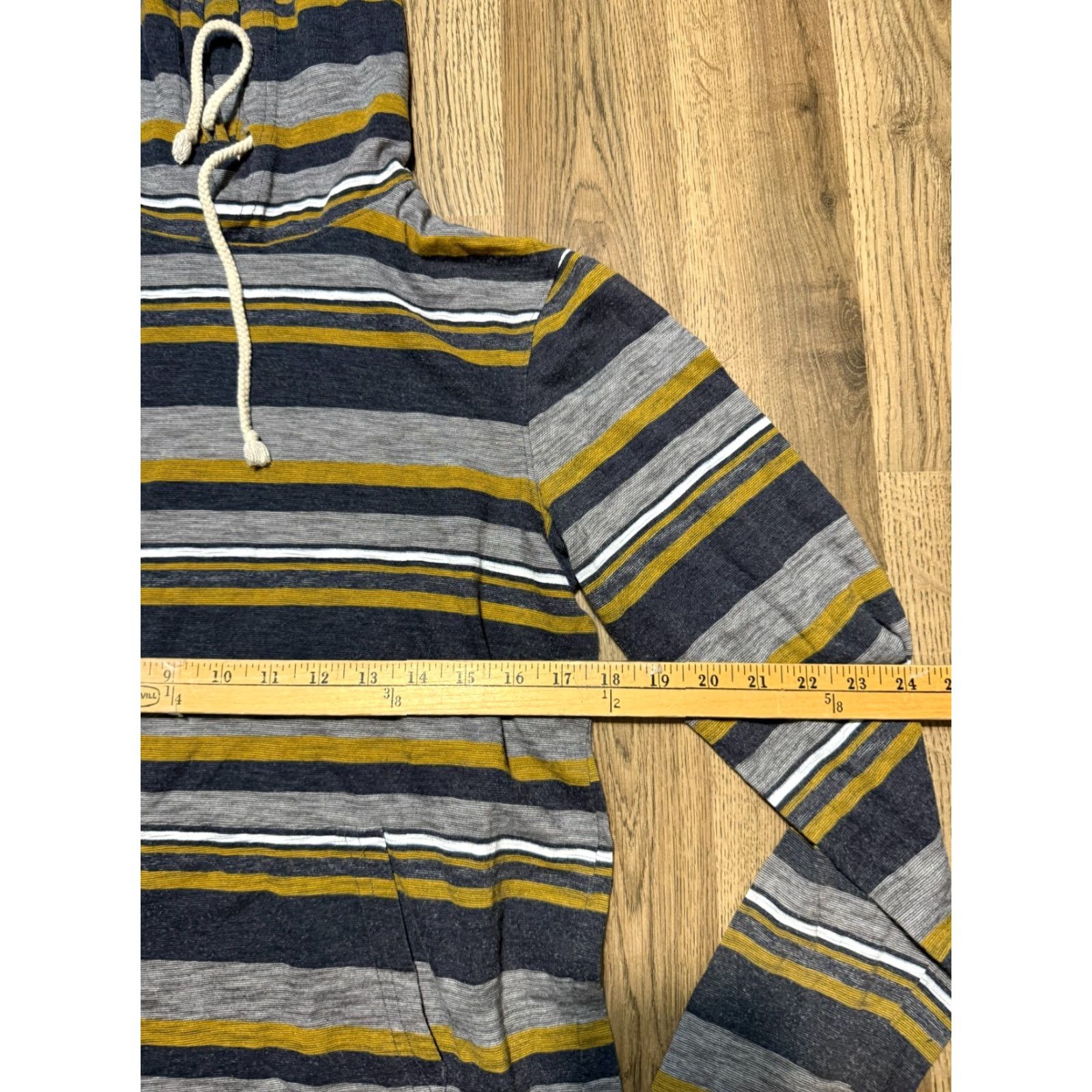 Vintage Urban Pipeline Shirt Men’s Small Blue Grey Yellow Striped Long Sleeve Hooded Size US S / EU 44-46 / 1 - 6 Thumbnail