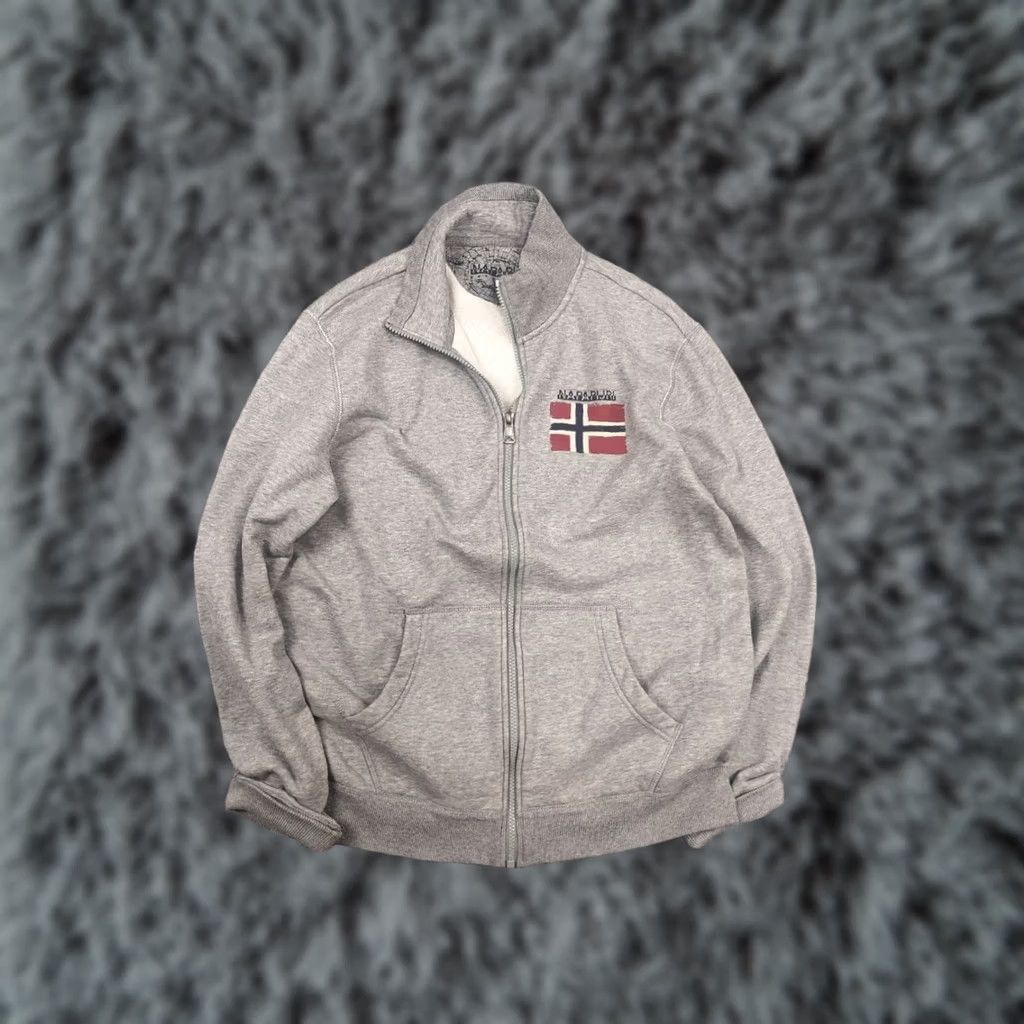 Napapijri Napapijri Balys Full Gray Big Logo Full Zip up Cotton Pullover Sweatshirt M Mens Gray Logo 90s Designer Size US M / EU 48-50 / 2 - 1 Thumbnail