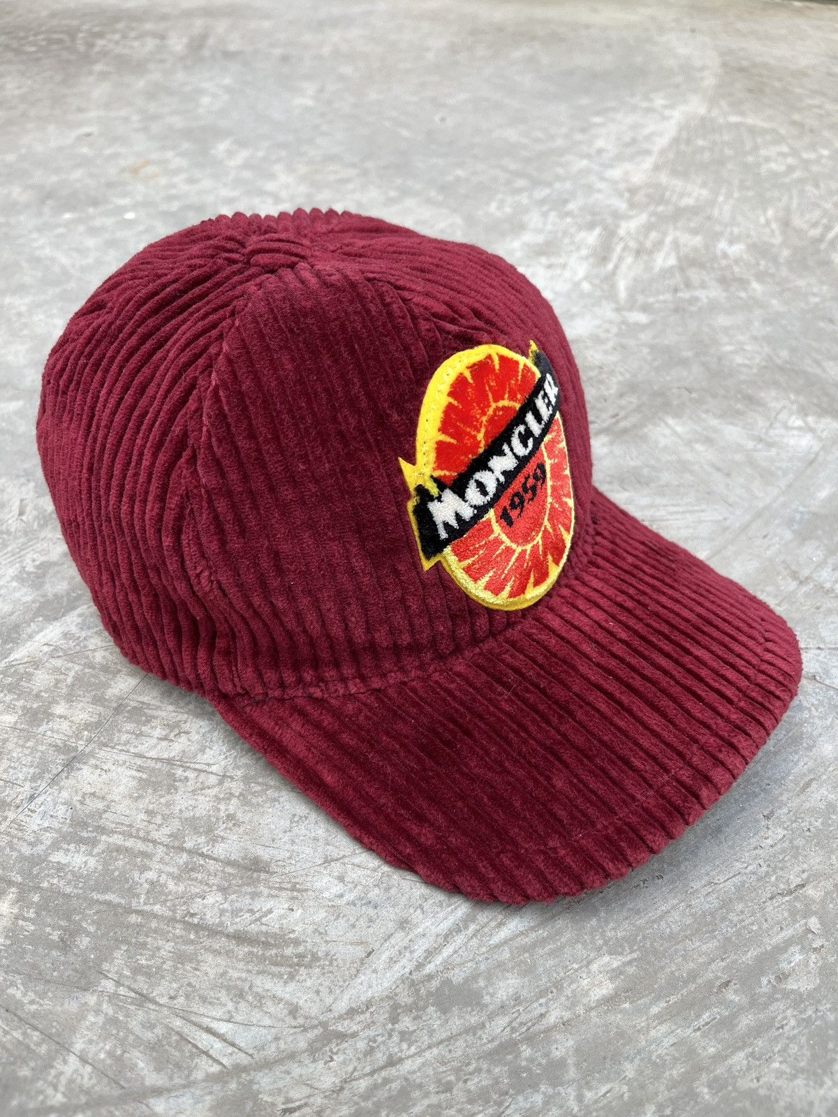 Moncler Moncler Corduroy Burgundy Baseball Cap Size ONE SIZE - 1 Thumbnail