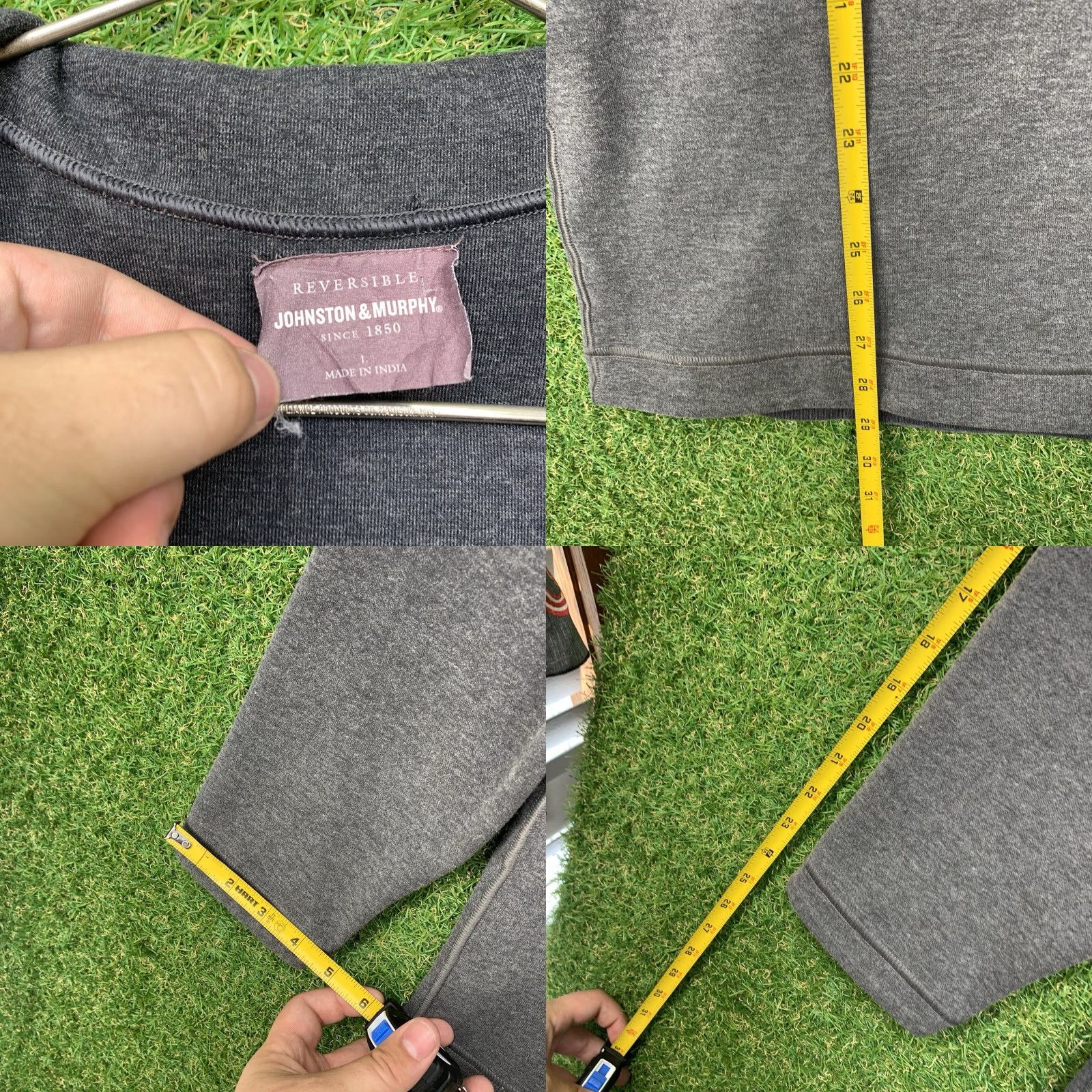 Johnston & Murphy Johnston & Murphy Reversible 1/4 Zip Sweatshirt Mens Large L Pullover Golf Sweater Size US L / EU 52-54 / 3 - 8 Thumbnail