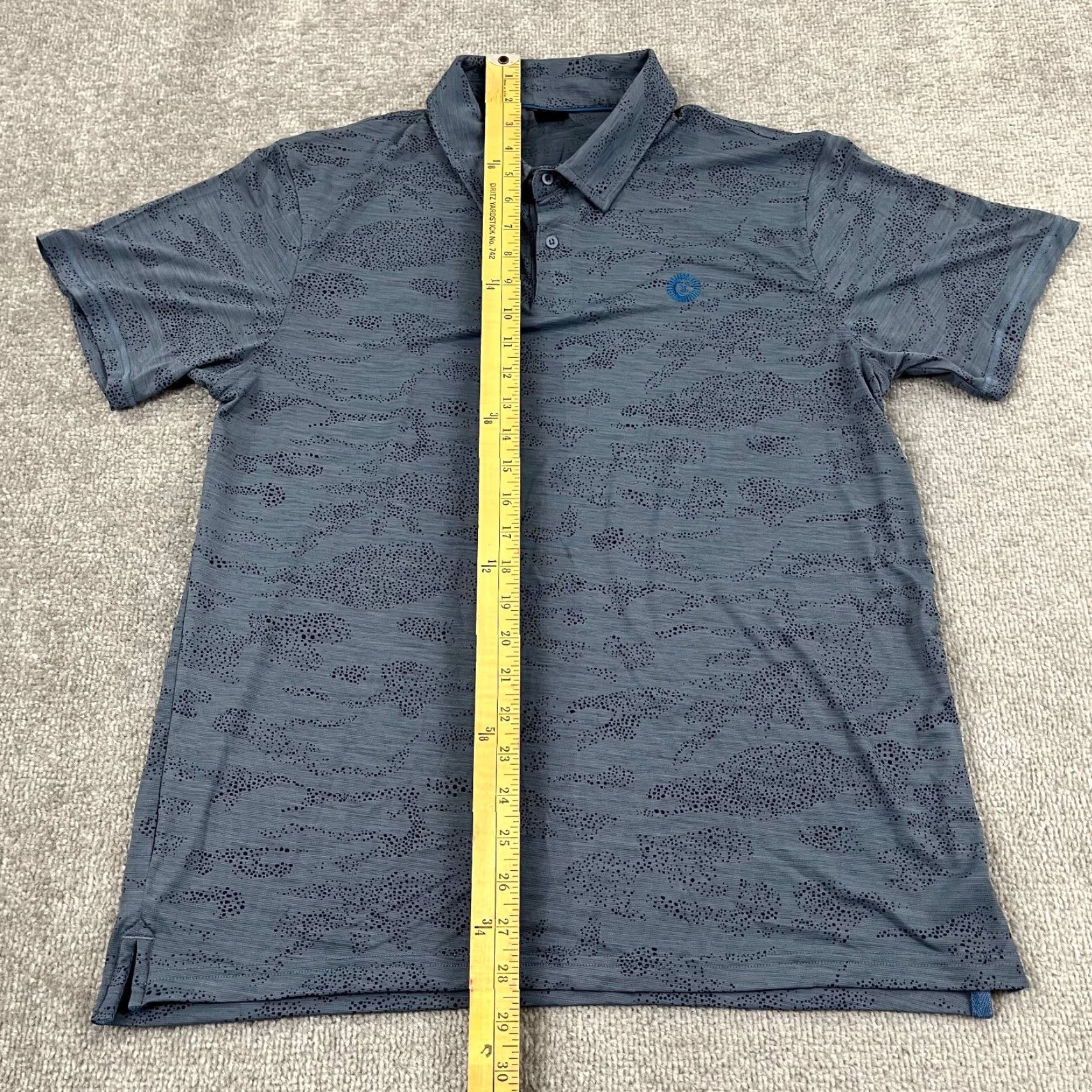 Vintage Amble Polo Shirt Mens Medium Blue Camouflage Performance Golf Sun Logo Sports Size US M / EU 48-50 / 2 - 4 Thumbnail