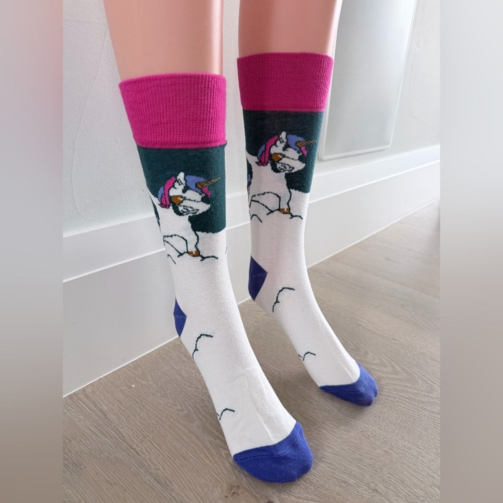 Other New Unicorn Patterned Socks - Pink, Green, White, Blue Size ONE SIZE - 2 Thumbnail