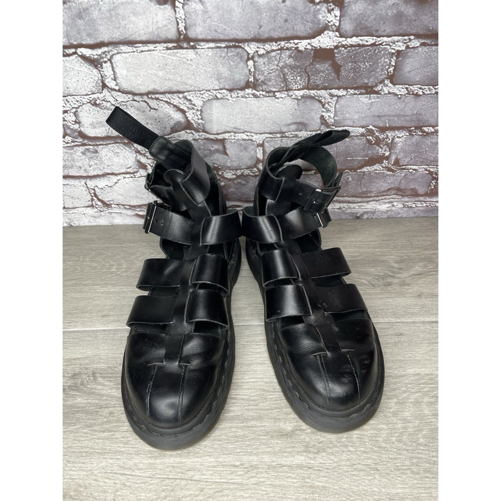 Dr. Martens Dr. Martens Geraldo Black Leather Strap Gladiator Wedge Sand Size US 9 / EU 42 - 17 Thumbnail
