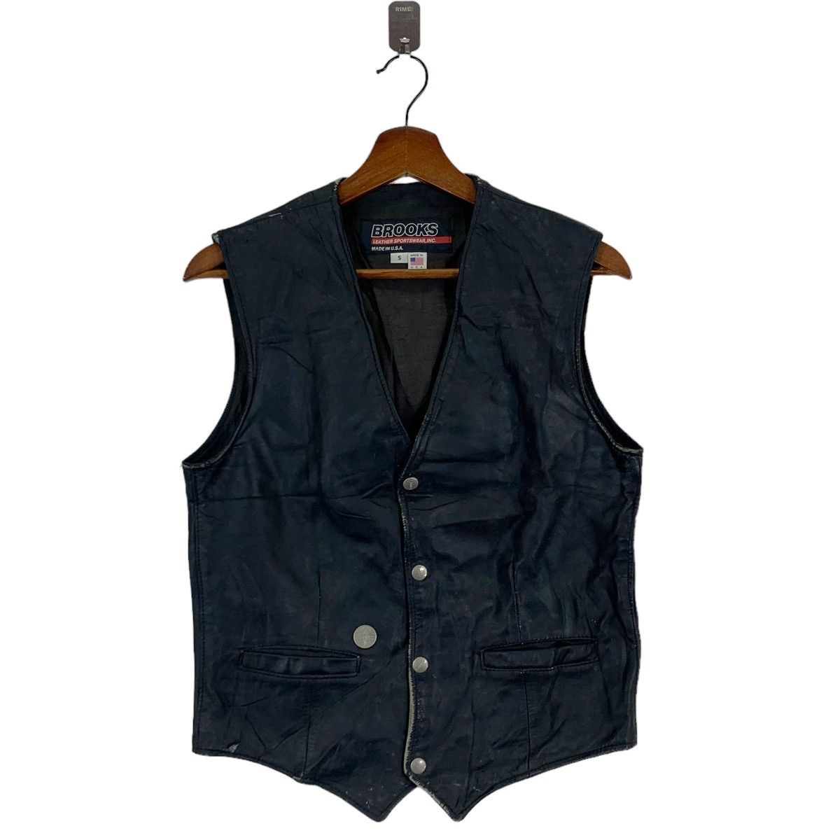 Brooks 🔥🔥VINTAGE BROOKS SPORTSWEAR LEATHER VEST JACKET Size US M / EU 48-50 / 2 - 1 Thumbnail