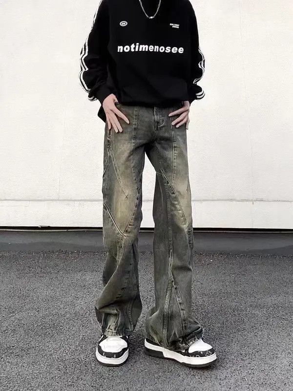 VIBE High Street Vintage Washed Spliced Micro Flare Jeans Size US 30 / EU 46 - 3 Thumbnail