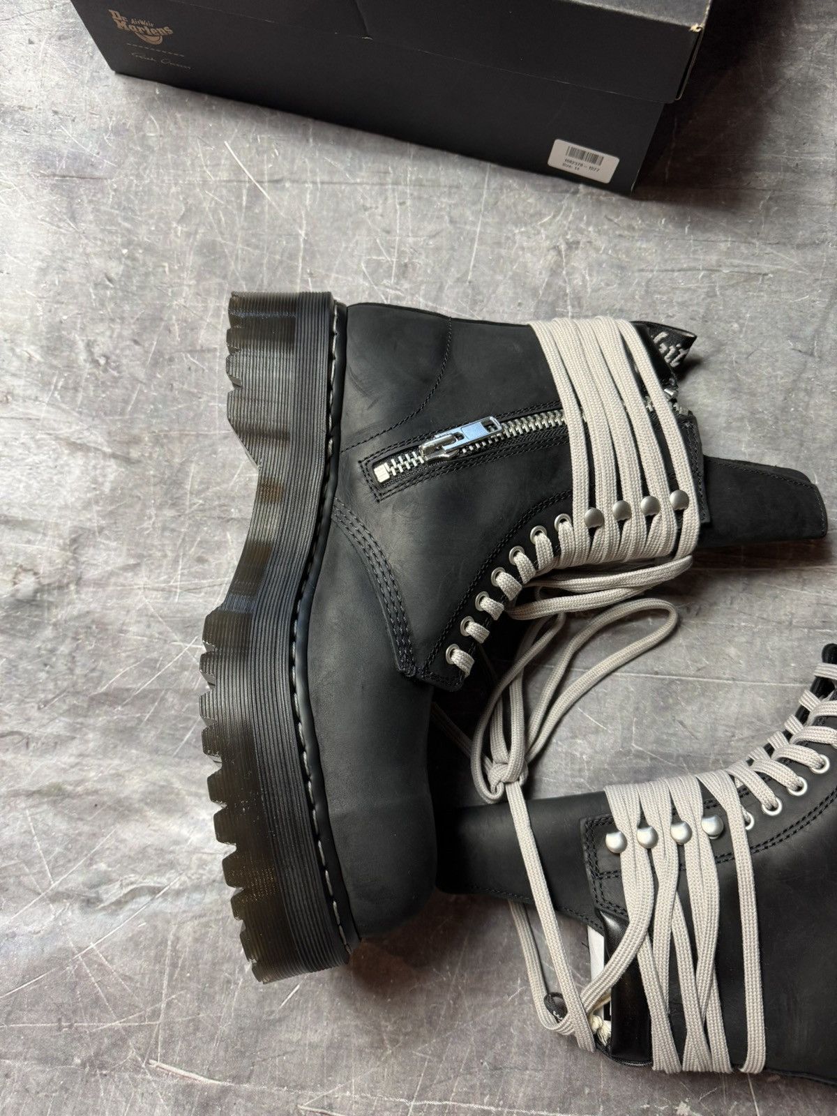 Dr. Martens × Rick Owens Dr. Martens 1460 DRKSHDW Quad Sole Steel Toe Boot Size US 13 / EU 46 - 2 Thumbnail